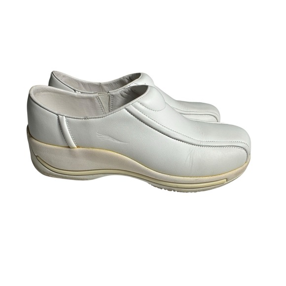 Dansko Clogs White Slip On Shoes 40 US 10 Women's Nursing Comfort Leather #S17-6 - Picture 1 of 10